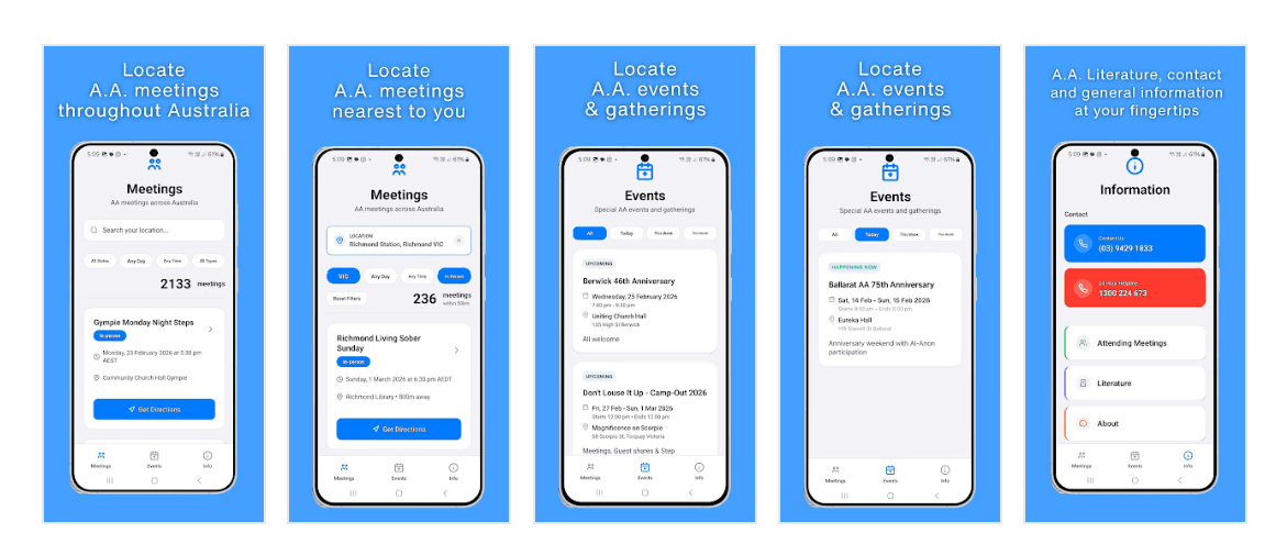 AA Meetings Finder on Android