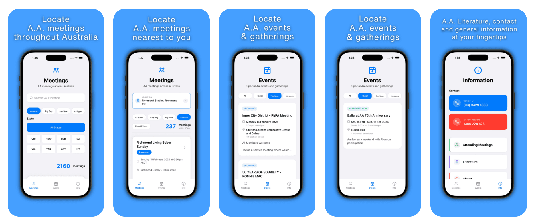 AA Meetings Finder on iPhone