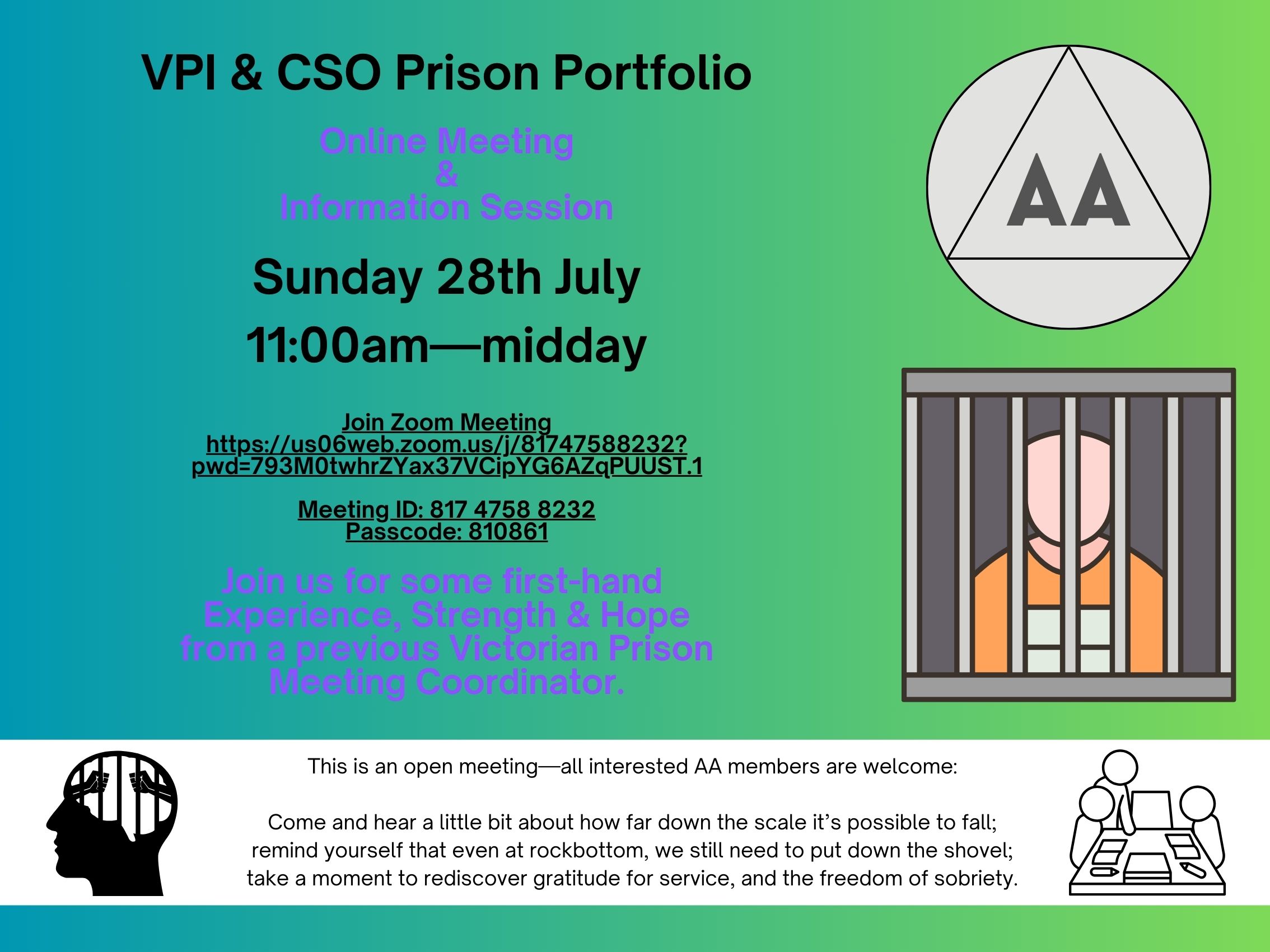 VPI and CSO Prison Portfolio @ Zoom Meeting (See Flyer)